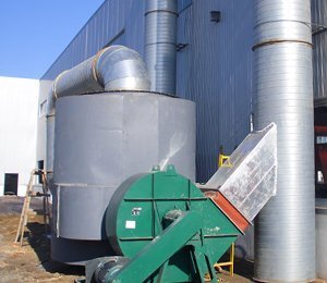 榮盛鋼結(jié)構(gòu)公司,構(gòu)件噴漆有機(jī)廢氣凈化工程,干式漆霧凈化器